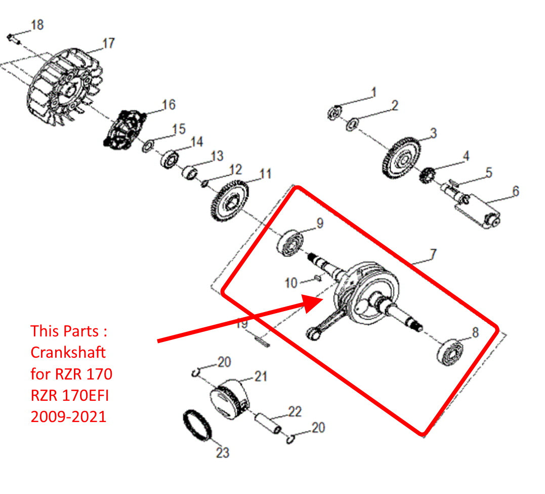OEM NEW Crankshaft kit for Polaris RZR 170 UTV Aeon Cobra 180 RS ATV TW