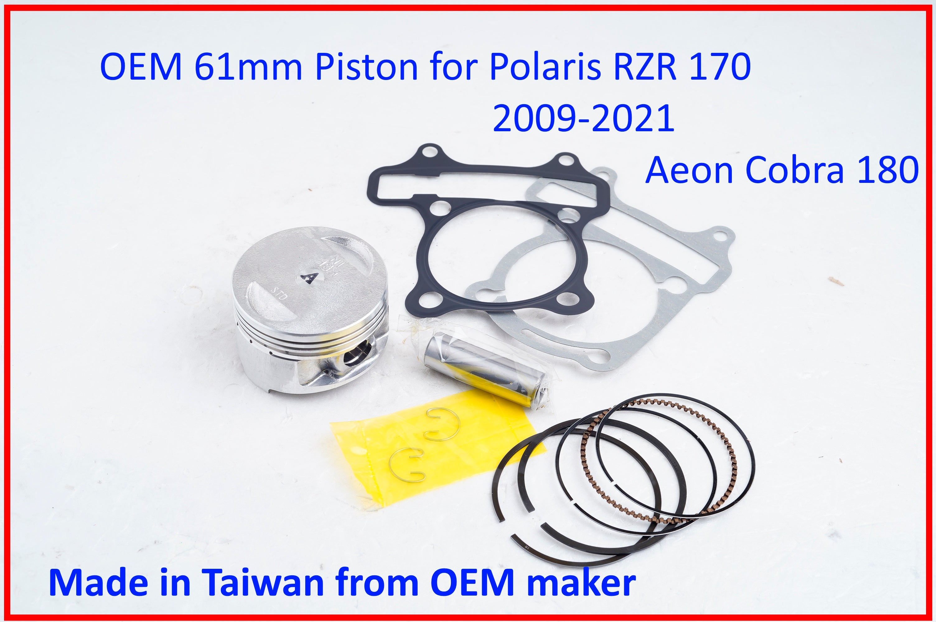 OEM Piston kit 61mm for RZR 170 RZR170 EFI 2009-2021 AEON Cobra